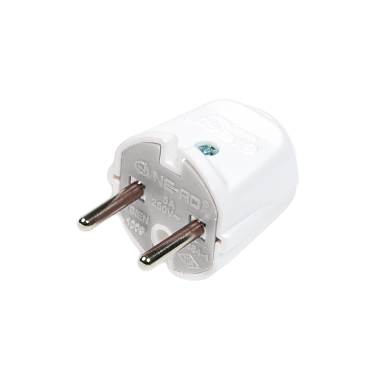 Вилка плоская б/з белая  6А 250В Ne-ad