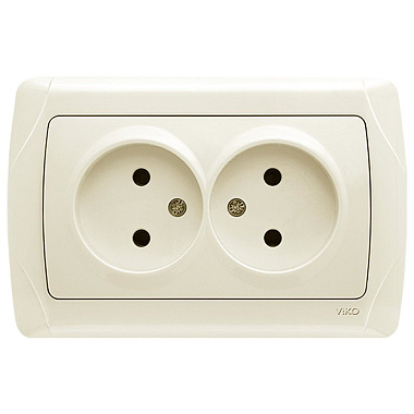 Розетка 2 СП 10А Viko Carmen крем