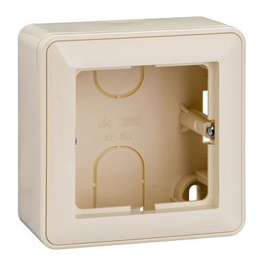 Коробка для наружного монтажа с рамкой 1-м SE W59 слоновая кость