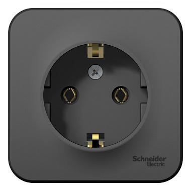 Розетка с заземлением 1 ОП 16А SE Blanca антрацит