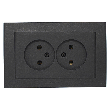 Розетка 2 СП 16А Ovivo Mina черный металлик