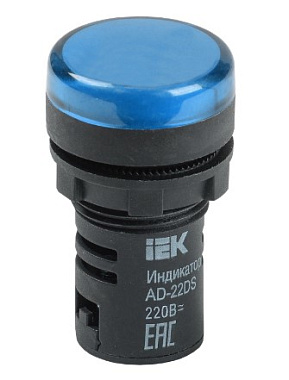Лампа (LED) матрица d22мм синий 230В AC/DC AD-22DS IEK