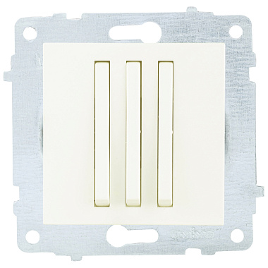 Выключатель 3 СП 10А узкая клавиша механизм Ovivo крем