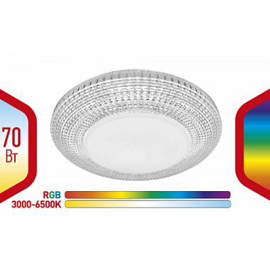 Светильник светодиодный ЭРА Классик с ДУ Metz RGB 70Вт 3400-5500К Б0051101