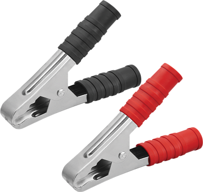 Зажим "крокодил" 100А 105мм (1черн+1красн/упак) ОНЛАЙТ 80 867