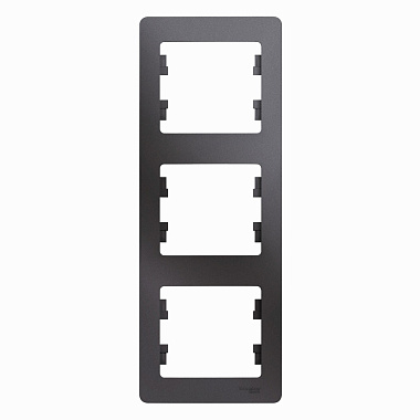 Рамка 3-постовая вертикальная SE Glossa графит