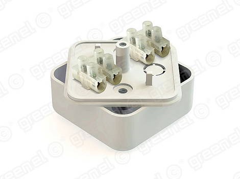 Коробка расп. ОП  50х50х20мм IP40 для кабель-каналов (с клеммной колодкой) белый Greenel