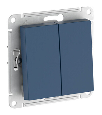 Выключатель 2 СП 10АХ сх.5 механизм безвинт. зажим SE AtlasDesign аквамарин