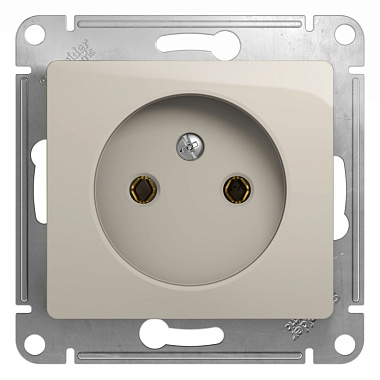 Розетка 1 СП 16А механизм SE Glossa молочный