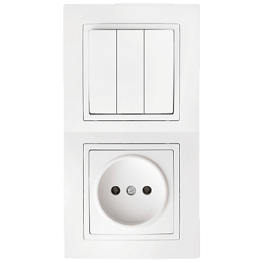 Блок комб. СП (3кл + 1роз) Bylectrica Уют белый