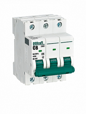Автоматический выключатель 3P   8A (C) 6,0kA ВА103 DEKraft