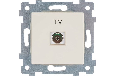 Розетка 1 СП TV механизм Кунцево-Электро Аксиома слоновая кость