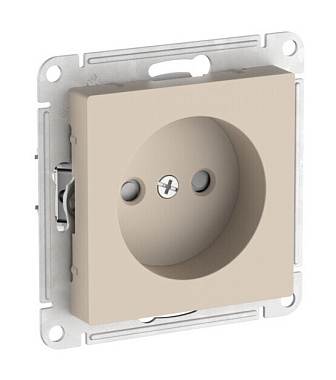Розетка 1 СП 16А с з/шт механизм безвинт. зажим SE AtlasDesign песочный
