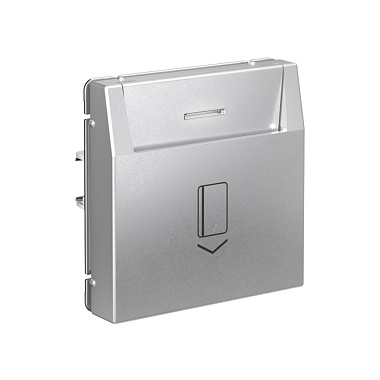 Выключатель 1 СП 10А карточный, без задержки времени, механизм безвинт. зажим SE ArtGallery алюминий