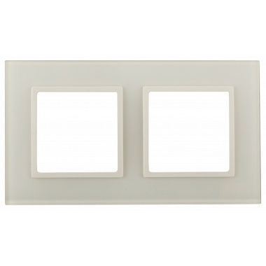 Рамка 2-постовая стекло ЭРА Elegance слоновая кость Б0034489
