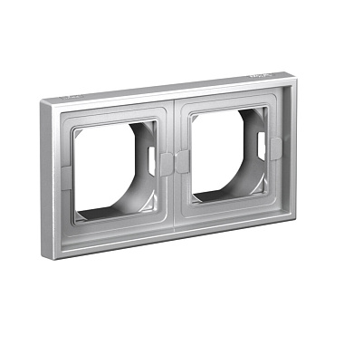 Рамка 2-постовая IP44 SE ArtGallery Aqua алюминий