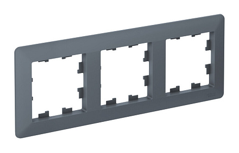 Рамка 3-постовая SE AtlasDesign Air грифель/дымчатый черный