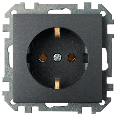 Розетка с заземлением 1 СП 16А механизм Bylectrica Стиль графит
