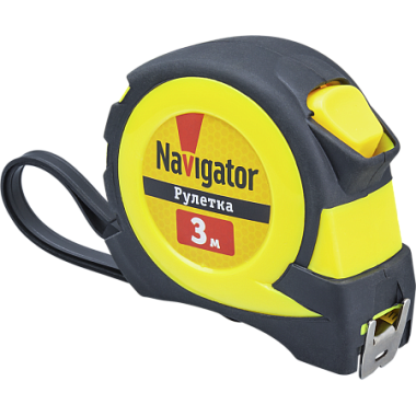 Рулетка 3м с автостопом и и ударопрочным корпусом (3м х 16мм) Navigator 80 259