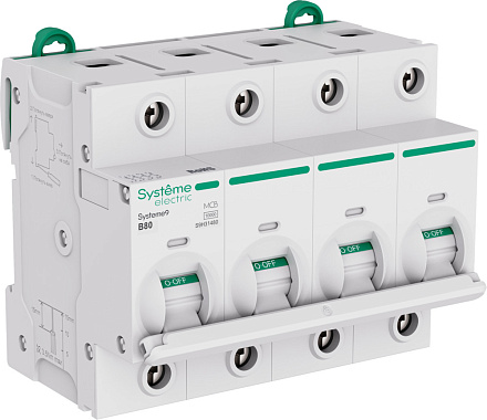 Автоматический выключатель 4P  80A (B) 10kA АВ 400В 27мм SE Systeme9