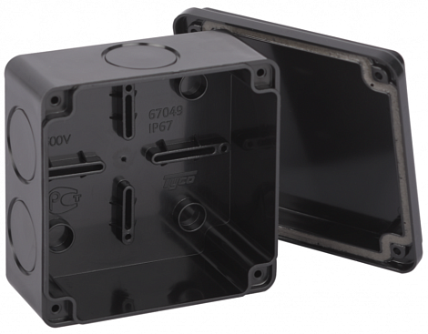 Коробка расп. ОП 100х100х50мм IP65 без вводов Рувинил черный
