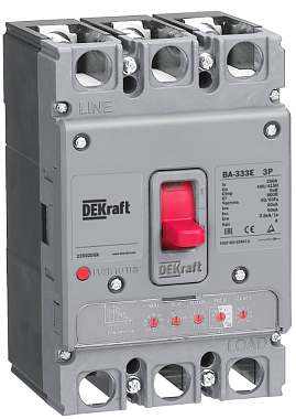 Выключатель автоматический 4P 100А 70кА с электрон. расц. ВА-353E DEKraft