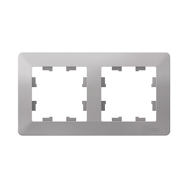 Рамка 2-постовая SE AtlasDesign Air алюминий/дымчатый черный