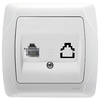 Розетка 1 СП телефонная RJ11 Viko Carmen белый