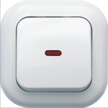 Выключатель 1 СП  6А с подсв. Кунцево-Электро Валентина белый