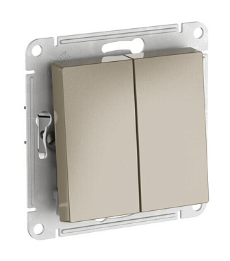 Выключатель 2 СП 10АХ сх.5 механизм безвинт. зажим SE AtlasDesign шампань