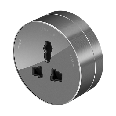 Розетка трековой системы универсальная круглая 13А/250В SE MultiTrack графит