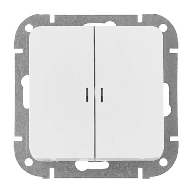 Выключатель 2 СП 10А с подсв. механизм Bylectrica Astrum белый