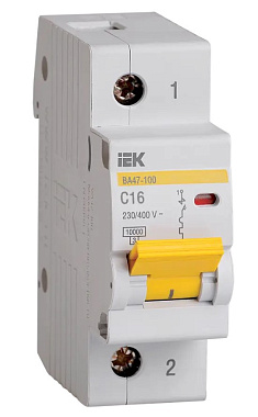 Автоматический выключатель 1P  16A (C) 10kA ВА 47-100 IEK