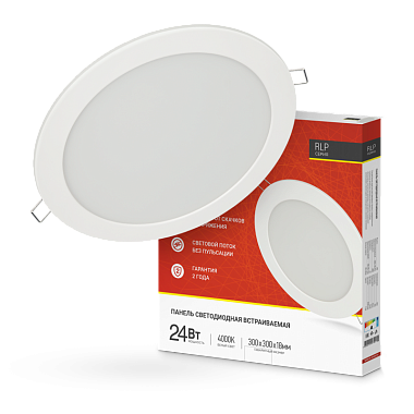 Панель светодиодная 24Вт 4000К 1440Лм IP40 d300х18мм круг белый RLP In Home