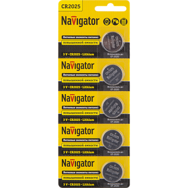 Элемент питания (типоразмер 2025) литиевый 5BL Navigator 94 764