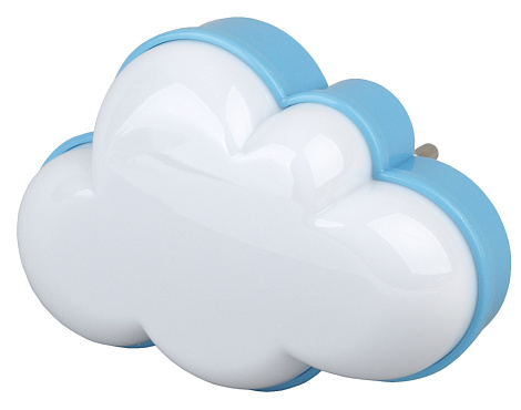 Светильник-ночник в розетку с датчиком освещ. Облако белый ЭРА Б0019097