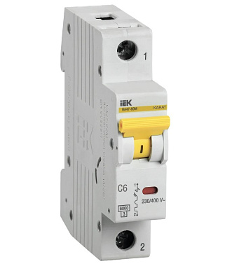Автоматический выключатель 1P   6A (C) 6,0kA ВА 47-60M IEK