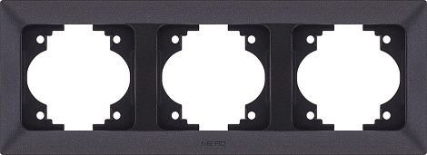 Рамка 3-постовая гориз. Ne-ad Aras черный