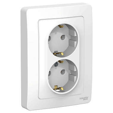 Розетка с заземлением 2 СП 16А SE Blanca белый