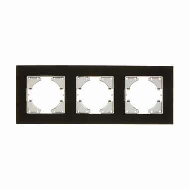 Рамка 3-постовая Gusi Electric Ugra стекло, цвет черный