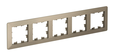 Рамка 5-постовая SE AtlasDesign Air шампань/дымчатый черный