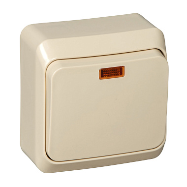 Переключатель 1 ОП 10АХ с подсв. SE Этюд кремовый