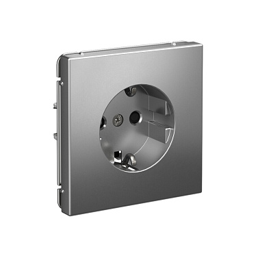 Розетка с заземлением 1 СП 16А с з/шт механизм безвинт. зажим SE ArtGallery сталь