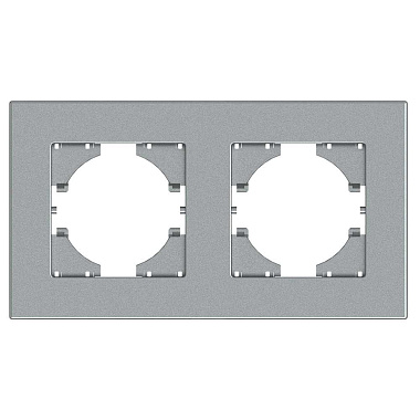 Рамка 2-постовая Gusi City 2.0 серебро