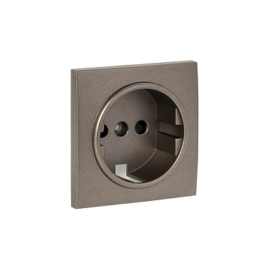 Лицевая панель евророзетки 1-местной с з/шт EKF Валенсия графит