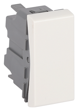 Выключатель модульный одноклавишный 45х22,5мм Рувинил белый