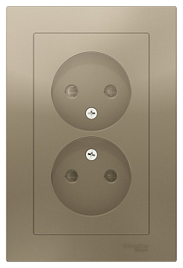 Розетка 2 СП 16А с з/шт SE AtlasDesign шампань