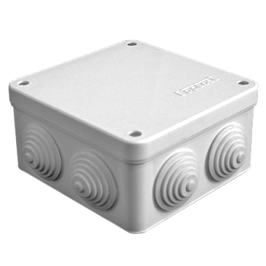 Коробка расп. ОП 105х105х56мм IP54 7 вводов (4 гермоввода) крышка на винтах серый E.p.plast