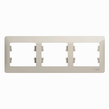 Рамка 3-постовая гориз. SE Glossa молочный