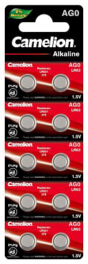 Элемент питания для часов G 0 BL-10, LR521 (0% Hg, 379А) Camelion